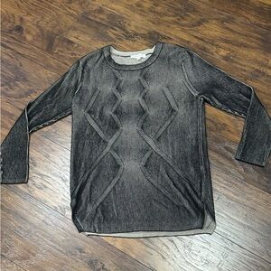 Two by Vince Camuto Textured Black Sweater